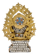 Lord Chaturbhuj Ganesha Brass Sculpture 10.25"