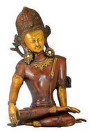 Seated Indra Dev Golden Brown Finish