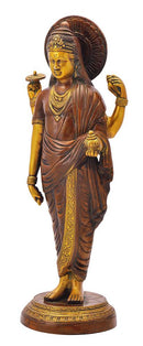 God Dhanvantari Brass Statue in Brown Finish