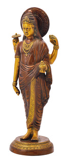Lord Dhanvantari Figure in Golden Brown Finish