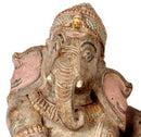 Violin Maestro Ganesha - Antiquated Wood Statue