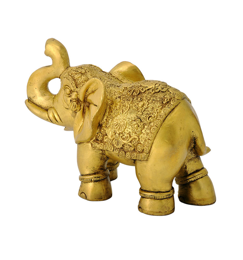 Decorative Brass Elephant With Upraised Trunk