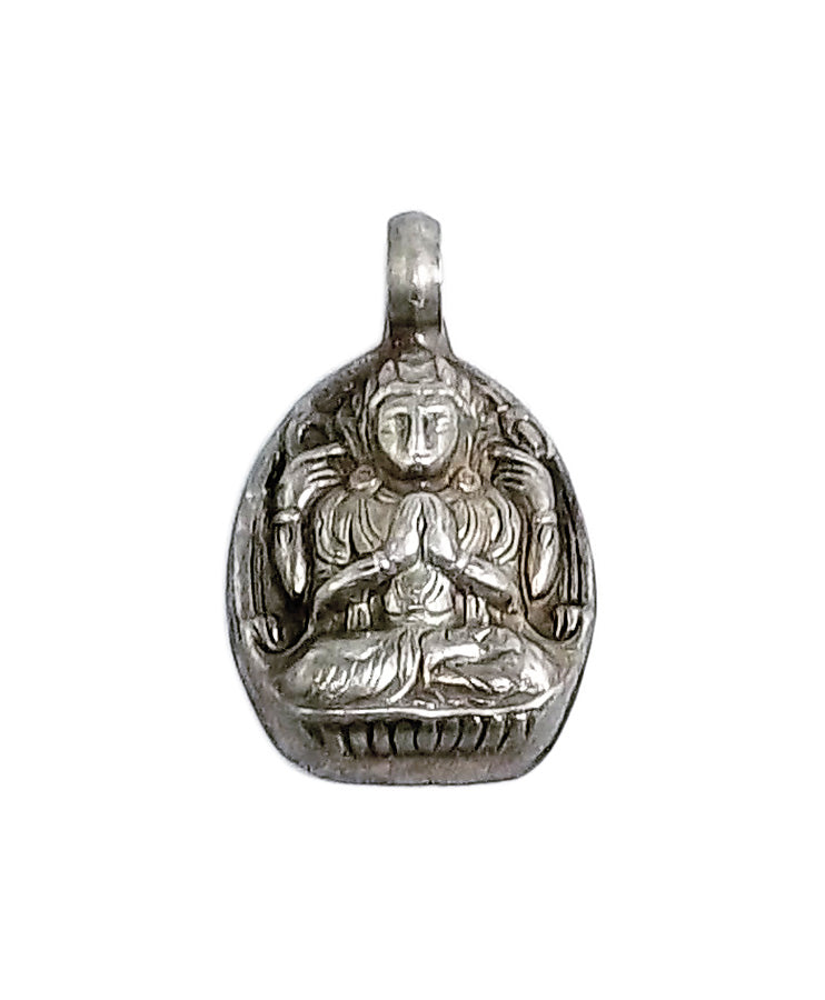 God Lokeshvara Silver Pendant