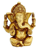 Seated Lord Vinayak - Brass Statuette
