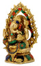 Brass Ganesha Figurine with Stones