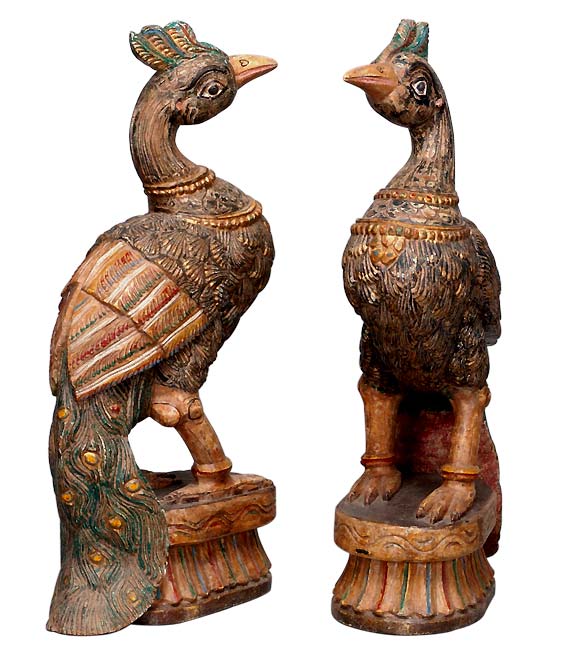 Peacocks of India - Wood Sculptures
