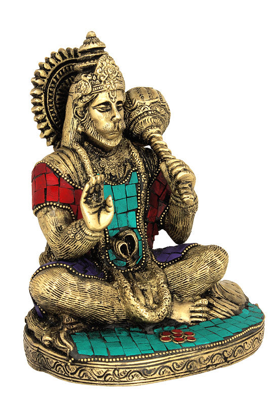 Blessing Hanuman Brass Figure
