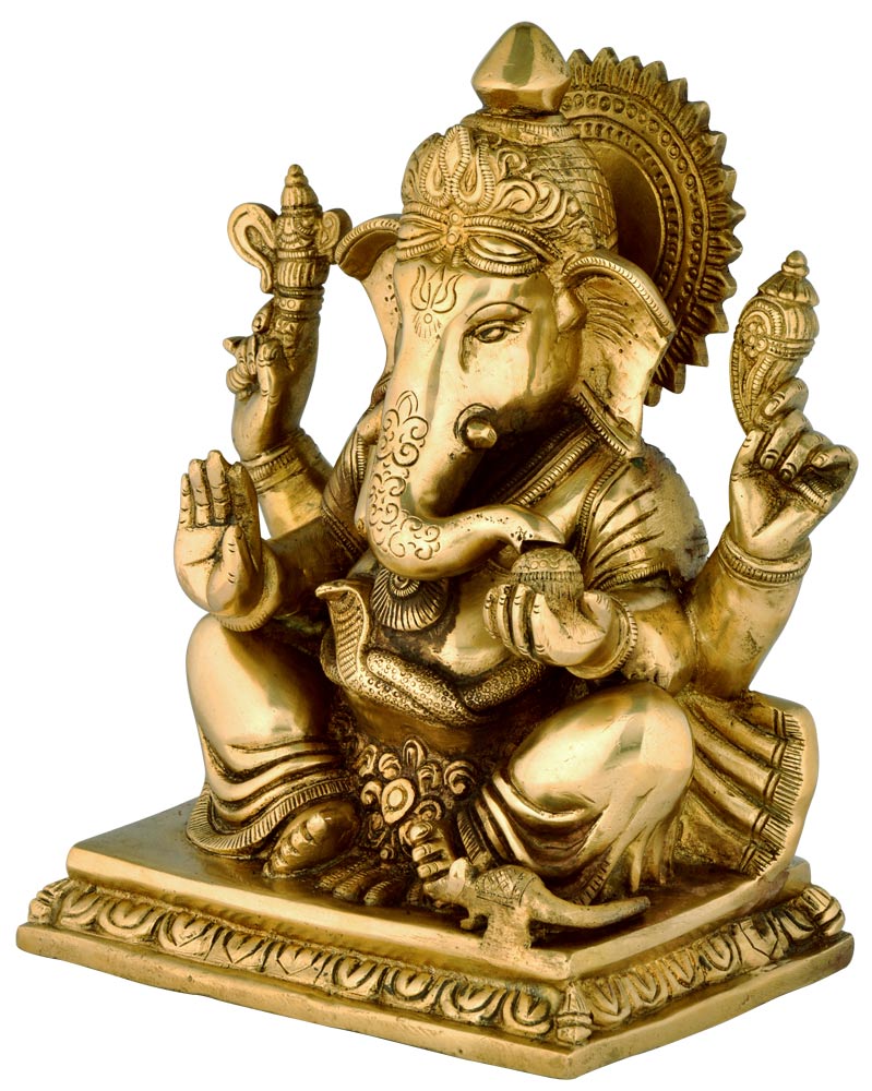 Ganesha The Elephant God - Brass Sculpture