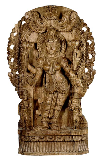"Lakshmi Devi" Goddess of Prosperity - Wood Sculpture