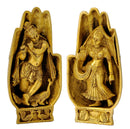 Lord Krishna and Radha Rani Sculpted on Hand Brass Sculpture