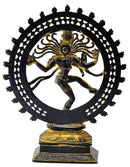 Antiquated God Nataraja Brass Figure with Blazing Aura