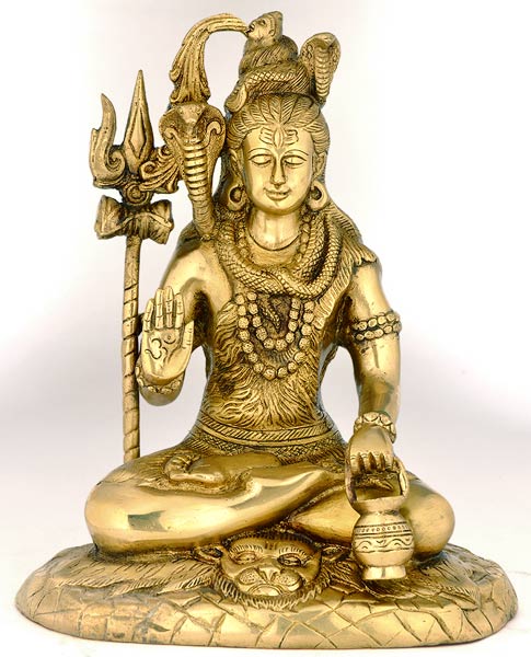 Ascetic God Shiva - Brass Sculpture 10"