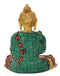 Blessing Buddha Brass Statue with Turquoise Coral Finish