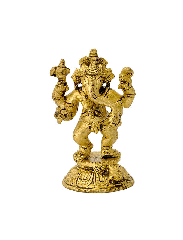 Standing Baby Ganesha Brass Statue