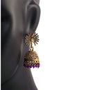 Peacock Beautiful Indian Style Jhumki Earrings Purple