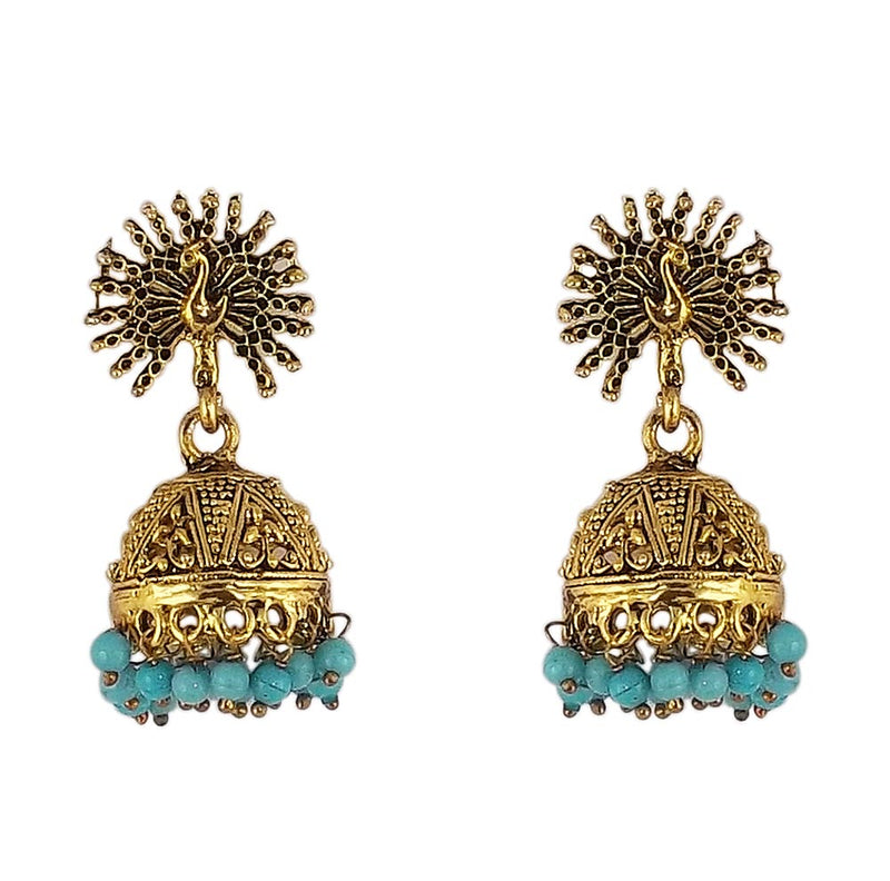 Peacock Beautiful Indian Style Jhumki Earrings