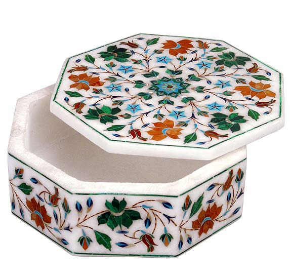 Marble Inlay Decorative Box 'Bouquet'