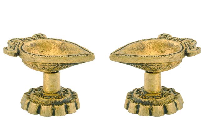 Brass Miniature Deepak (Set of 2) 1.75"