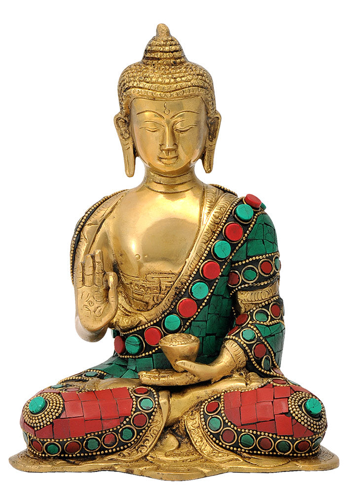 Blessing God Buddha Brass Statue