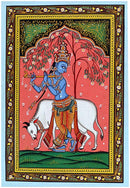 'Lord Krishna' Vishnu Dashavtar Patachitra Painting