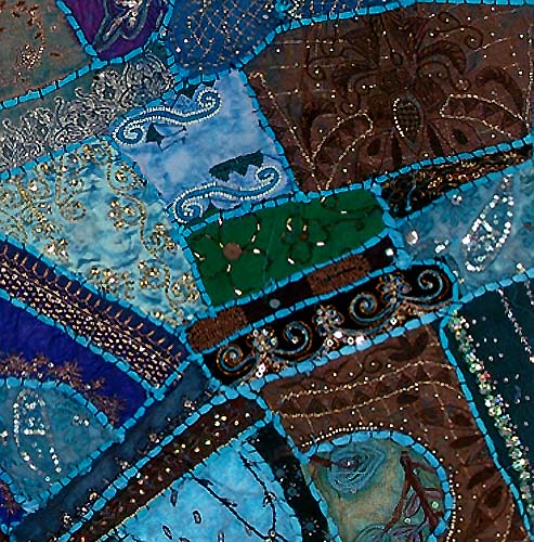 Blue Mosaic - Embroidered Wall Hanging
