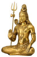 Sitting Lord Shiva Mahadeva Brass 19.25" Statue