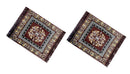 Ethnic Design 2 Piece Polycotton Mat Set - 22"x24", Brown