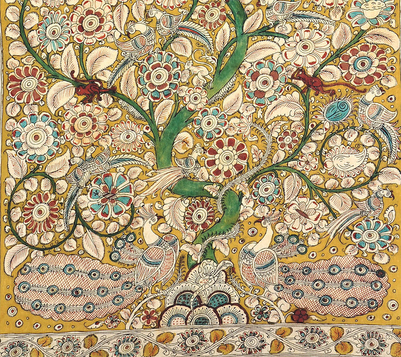 Kalamkari Painting 'Birds of Paradise'
