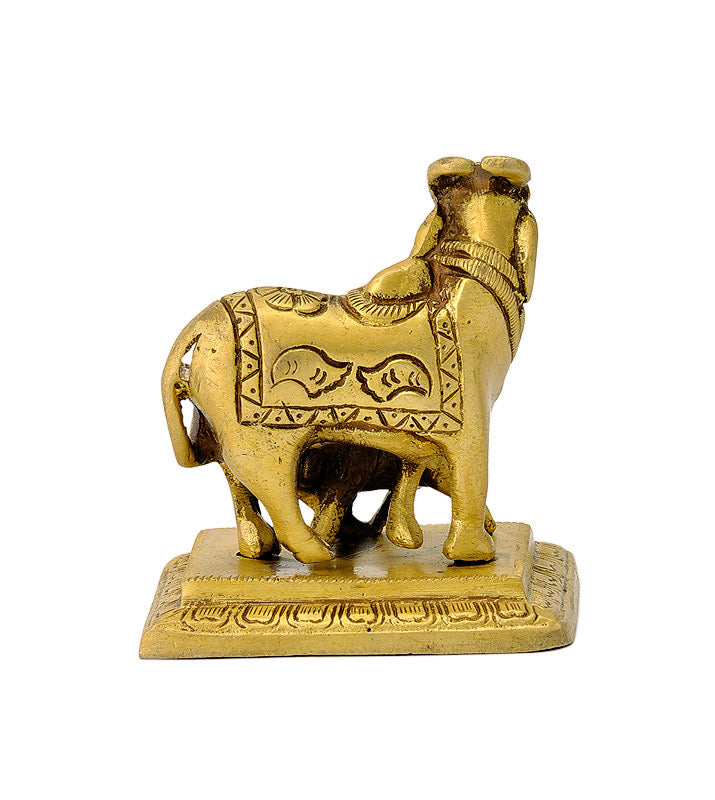 Miniature Brass Cow With Her Calf