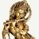 "Cowherd Krishna" Brass Sculpture