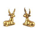 Seated Deer - Set of 2 Brass Statues 2.50"
