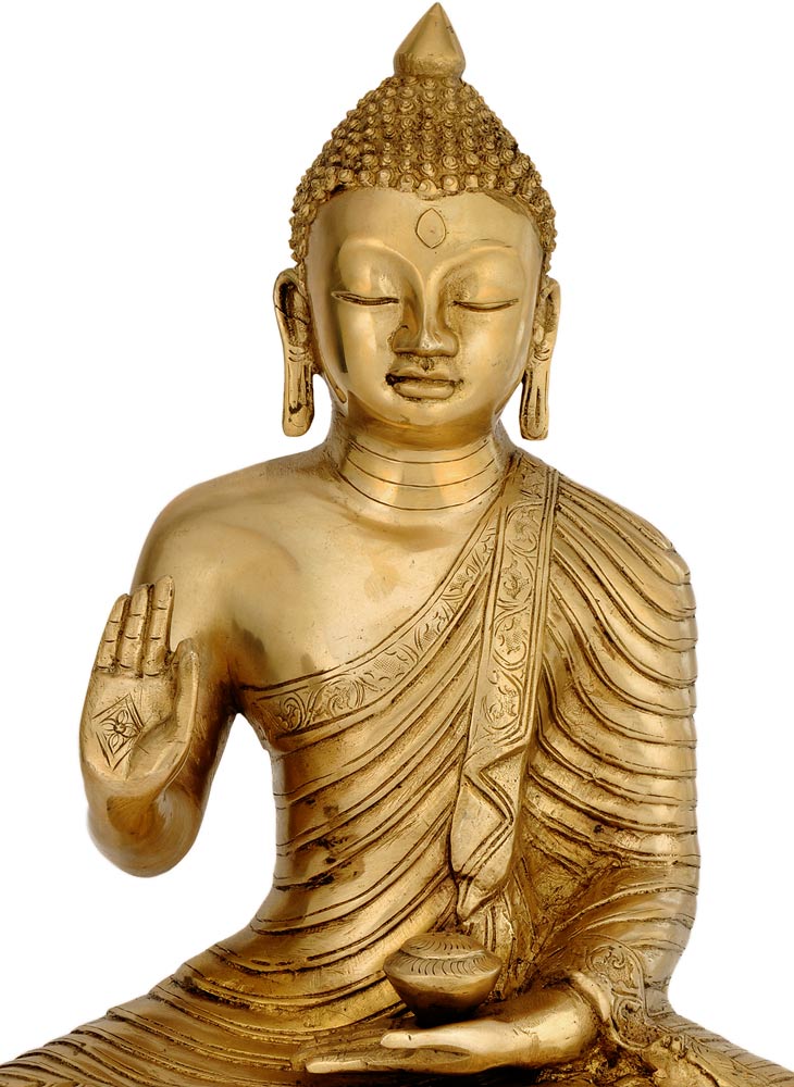Serene Buddha - Brass Scupture