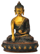 Beautiful Brass Buddha Golden Brown Finish 9.25"