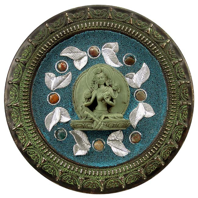 "Celestial Goddess Tara" Brass Wall Plaque