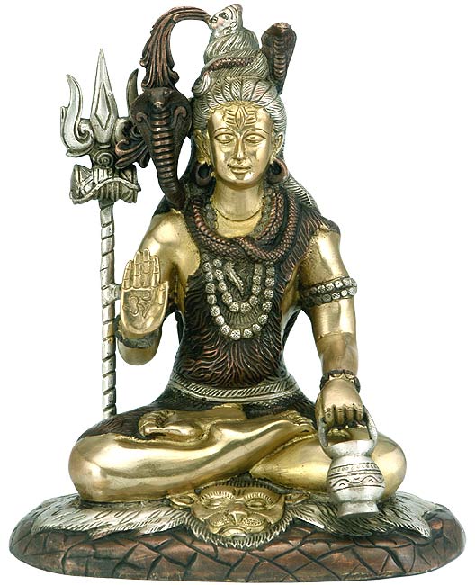 Blessing Shiva Brass Sculpture
