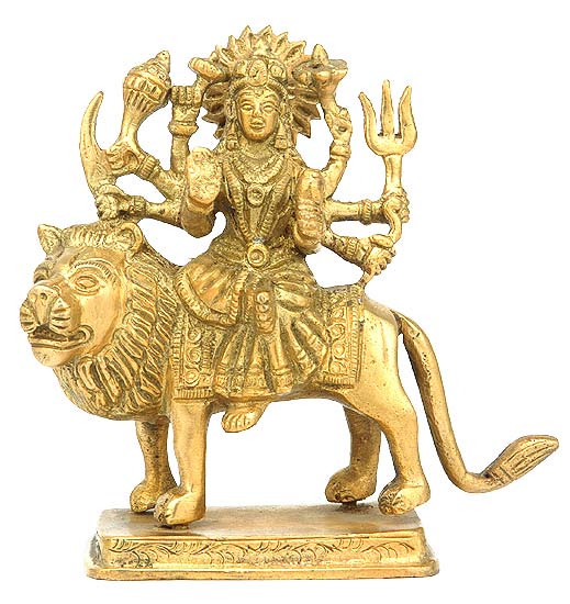 "Mata Sherawali" Brass Statue