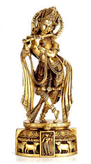 "Cowherd Krishna" Brass Sculpture