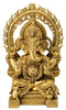 Large Brass Ganesha Sculpture with Mouse Arch