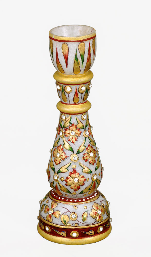 Hand Painted Candle Stand in Marble
