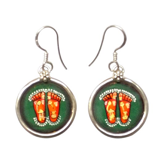 'Charan Kamal' Lotus Feet of Lord Hanuman - Earrings