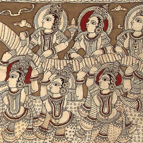 'Samudra Manthan' Churning Of The Ocean - Kalamkari Painting