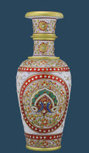 Hand Painted Marble Vase with Jali Cut Work