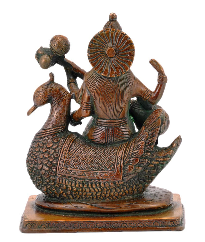 Goddess Saraswati Seated on Swan 7.50"