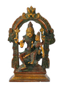 Lord Narasimha with Lakshmi - Brass Statue 7.50"