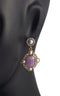 Stone Studded Purple Earrings