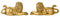 Seated Lion Pair Brass Statues