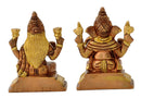 Brass Lakshmi Ganesha in Copper golden Finish