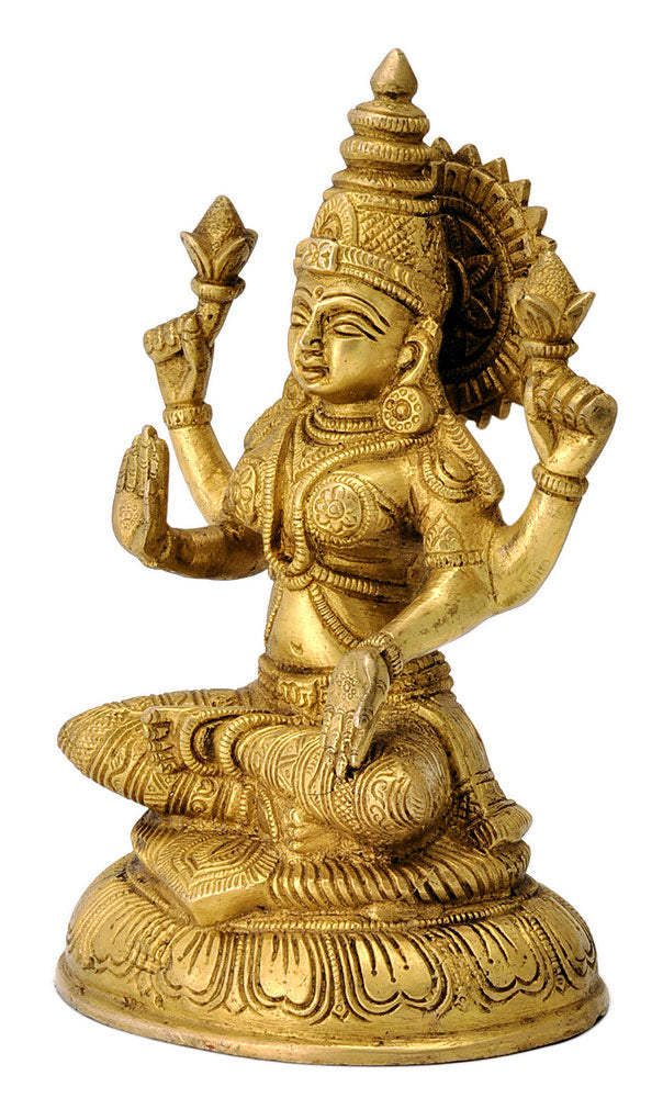 Goddess Ma Lakshmi Brass Figurine