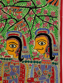 Madhubani Painting 'Bride on Doli'