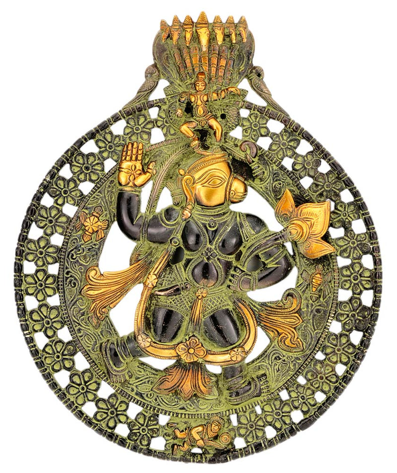 Mighty Hanuman Brass Wall Plaque